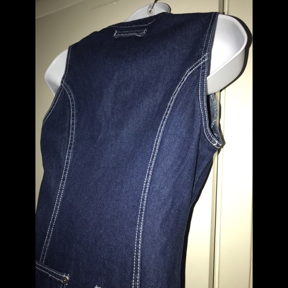 VINTAGE NADA NUFF by CONTEMPO CASUALS DENIM size 5 DOWN BUTTON long dress - Picture 13 of 16